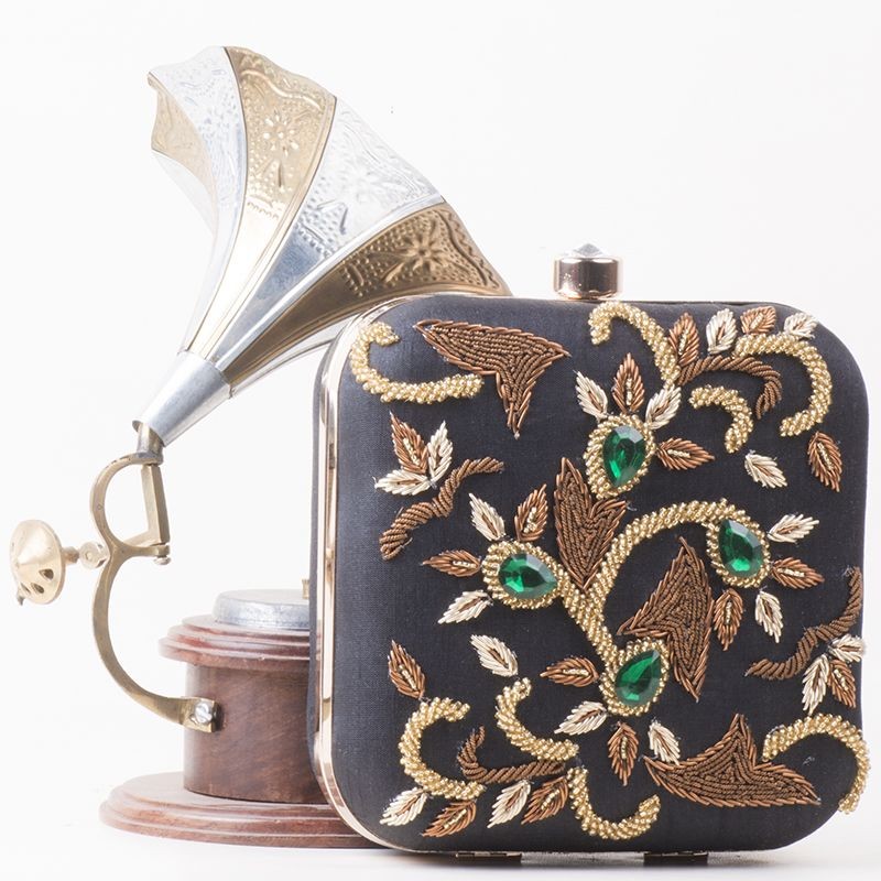 Black Flower Handwork Clutches Bags | Osmartdeals